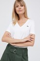Bavlnené tričko Lacoste jednofarebný biela TF8392