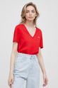 rdeča Lacoste bombažna majica Ženski