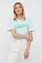 tyrkysová Bavlnené tričko Lacoste