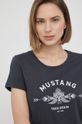 grafitowy Mustang t-shirt bawełniany Damski