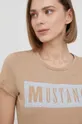 brązowy Mustang t-shirt bawełniany