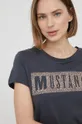 szary Mustang t-shirt bawełniany