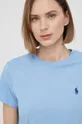 modrá Bavlnené tričko Polo Ralph Lauren Dámsky