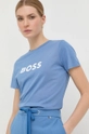 μωβ Βαμβακερό μπλουζάκι BOSS