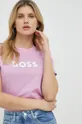 ροζ Βαμβακερό μπλουζάκι BOSS