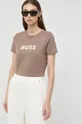 Pamučna majica BOSS smeđa
