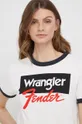 bela Bombažen t-shirt Wrangler