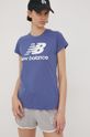 modrá Bavlnené tričko New Balance WT91546NSY Dámsky