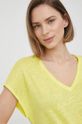 żółty Calvin Klein t-shirt lniany