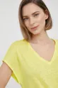 žltá Ľanové tričko Calvin Klein