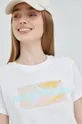 biały New Balance t-shirt bawełniany WT21555WT