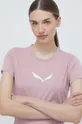 rózsaszín Salewa sportos póló Solidlogo