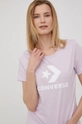 Converse t-shirt bawełniany fioletowy