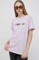 winogronowy Converse t-shirt bawełniany Damski