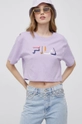 fioletowy Fila t-shirt bawełniany