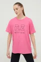 μωβ Βαμβακερό μπλουζάκι P.E Nation Γυναικεία