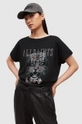 czarny AllSaints t-shirt bawełniany CLAVON IMOGEN BOY TE Damski