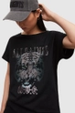 AllSaints t-shirt bawełniany CLAVON IMOGEN BOY TE czarny