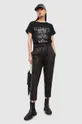 czarny AllSaints t-shirt bawełniany CLAVON IMOGEN BOY TE