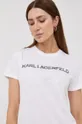 biały Karl Lagerfeld t-shirt bawełniany 221W1725