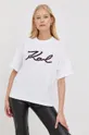 biały Karl Lagerfeld t-shirt bawełniany 221W1705