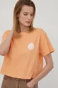 Βαμβακερό μπλουζάκι Rip Curl πορτοκαλί