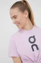 różowy On-running t-shirt bawełniany Graphic-T