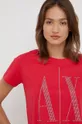 červená Bavlnené tričko Armani Exchange