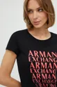 čierna Bavlnené tričko Armani Exchange