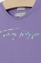 Dziewczynka Tommy Hilfiger T-shirt bawełniany dziecięcy KG0KG06301.PPYY fioletowy