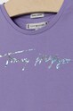 Dziewczynka Tommy Hilfiger T-shirt bawełniany dziecięcy KG0KG06301.PPYY fioletowy