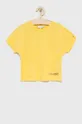 κίτρινο Παιδικό βαμβακερό μπλουζάκι Tommy Hilfiger Για κορίτσια