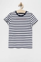 granatowy Tommy Hilfiger t-shirt bawełniany dziecięcy Dziewczęcy