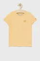 zlatna Dječja pamučna majica kratkih rukava Tommy Hilfiger Za djevojčice