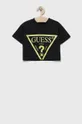 granatowy Guess T-shirt bawełniany dziecięcy Dziewczęcy