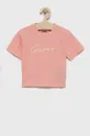 ροζ Guess - Παιδικό βαμβακερό μπλουζάκι Για κορίτσια