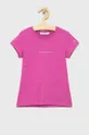 różowy Calvin Klein Jeans t-shirt bawełniany dziecięcy IG0IG00615.PPYY Dziewczęcy