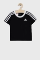 czarny adidas Performance T-shirt bawełniany dziecięcy GK7248 Dziewczęcy