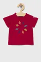 różowy adidas Originals - T-shirt bawełniany dziecięcy HE6845 Dziewczęcy