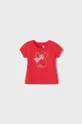 czerwony Mayoral T-shirt bawełniany dziecięcy Dziewczęcy