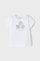 bijela Dječja pamučna majica kratkih rukava Mayoral Za djevojčice