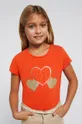 narančasta Dječja pamučna majica kratkih rukava Mayoral Za djevojčice
