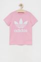 růžová Dětské bavlněné tričko adidas Originals HC9585 Dívčí