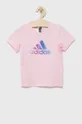 różowy adidas Performance t-shirt dziecięcy HE0038 Dziewczęcy