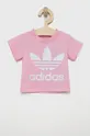 ροζ adidas Originals - Παιδικό βαμβακερό μπλουζάκι Για κορίτσια