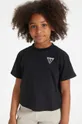 czarny Guess t-shirt bawełniany dziecięcy Dziewczęcy