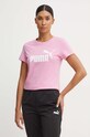Dětské bavlněné tričko Puma růžová 586775