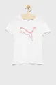λευκό Παιδικό βαμβακερό μπλουζάκι Puma Για κορίτσια