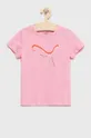 różowy Puma t-shirt bawełniany dziecięcy 846947 Dziewczęcy