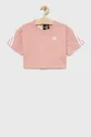розовый Детская хлопковая футболка adidas Performance HD4358 Для девочек